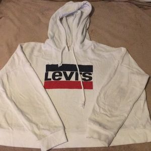 Levi’s cropped white sweatshirt